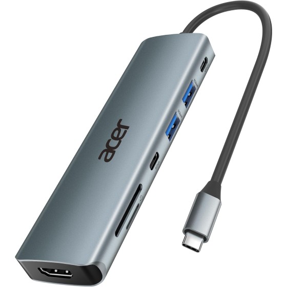 Acer USB C Hub, 7 in 1 Multi-Port Adapter for Laptop/Mac Type C Devices