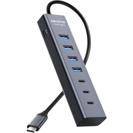 USB C to USB Hub Multiport Adapter with 4 USB-A & 3 USB-C 3.0 Port