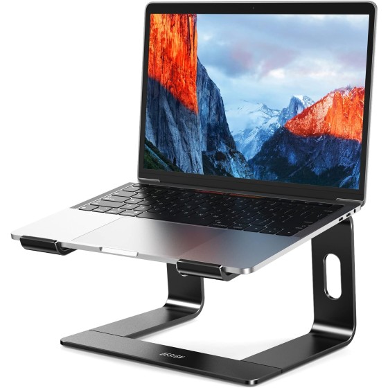 BESIGN LS03 Aluminum Laptop Stand, Ergonomic Detachable Computer Stand, Notebook Riser, Laptop Mount Compatible with Air, Pro, Dell, HP, Lenovo More 10-15.6" Laptops, Black