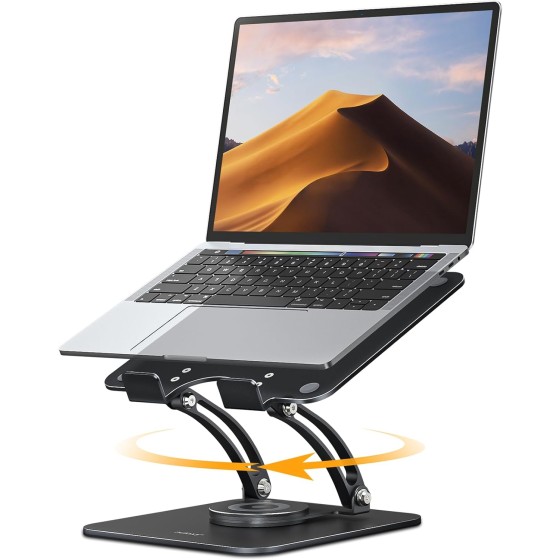 Nulaxy 360° Rotating Ergonomic Laptop Stand for Desk, Dual Foldable Design