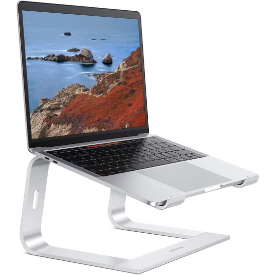 OMOTON Laptop Stand, Detachable Mount for MacBook Air/Pro Dell HP Silver