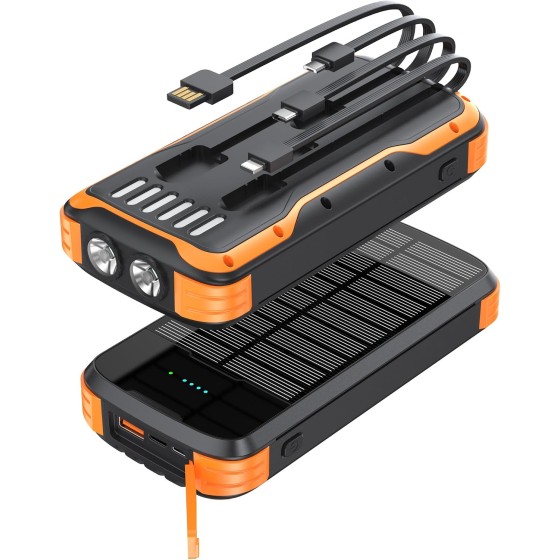 MINRISE Solar Power Bank 40000mAh, Portable Charger PD 20W Fast Charging