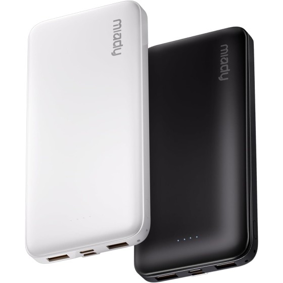 Miady 2-Pack Portable Charger, Slim 10000mAh Power Bank Travel Battery Pack