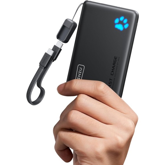 INIU 10000mAh 45W Fast Charging Portable Charger, Smaller Travel Power Bank